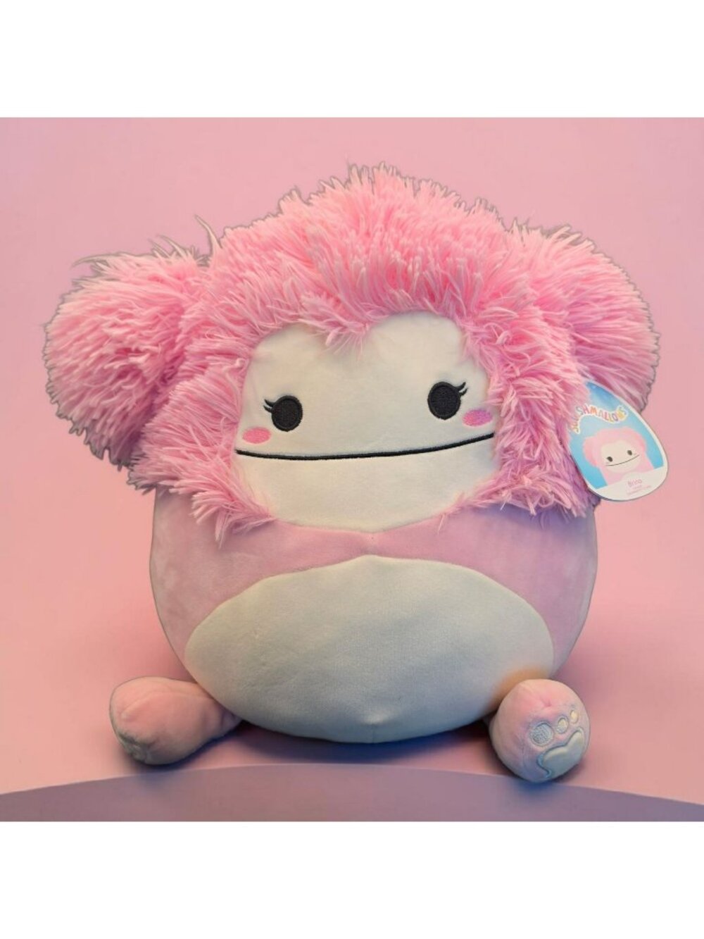 Kellytoy Squishmallows Brina Pink Bigfoot Plush 12"x12" Collectible Soft Toy